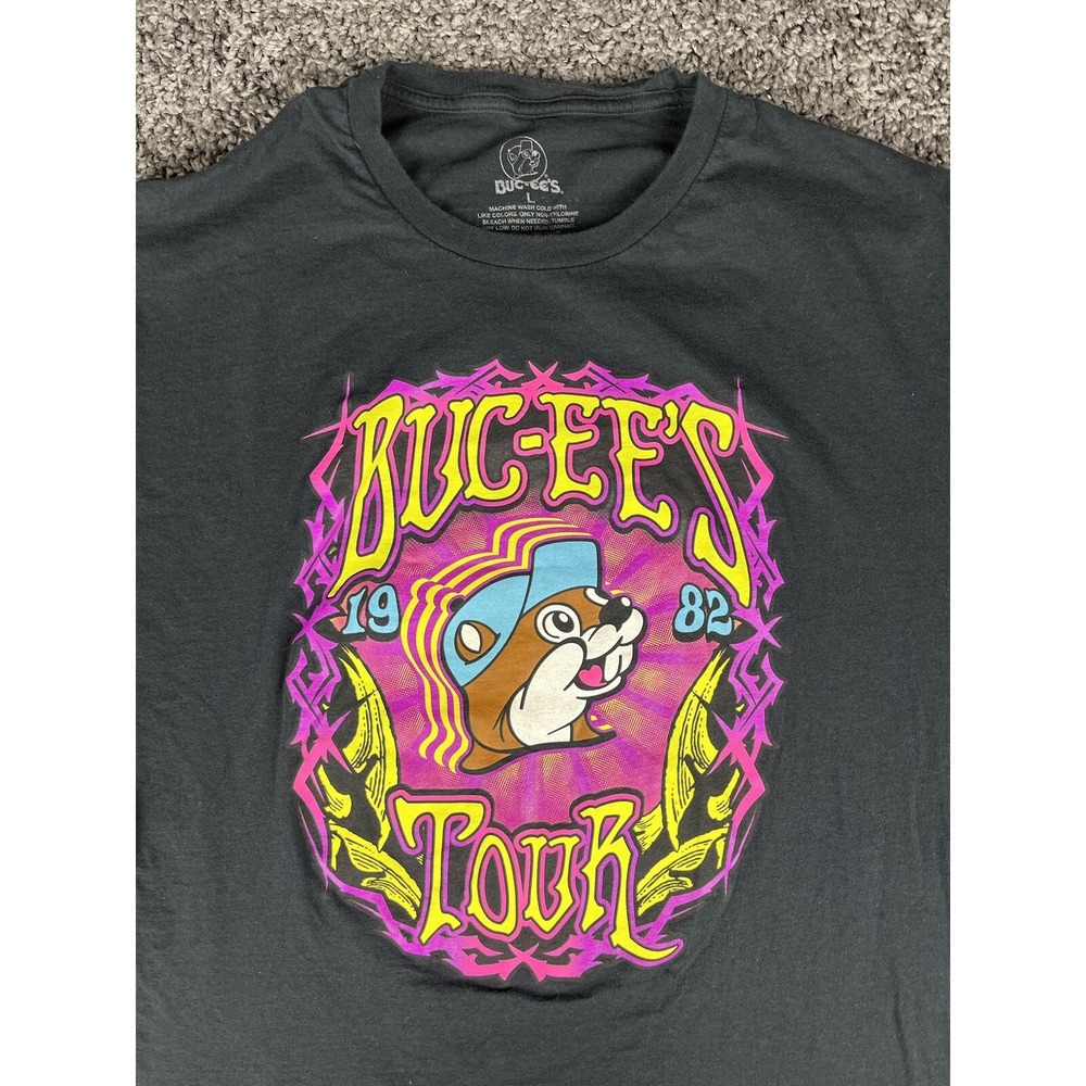 Buc-ees Shirt Mens Large 1982 2021 Tour Gas Station Colorful L Bucees - Picture 2 of 7